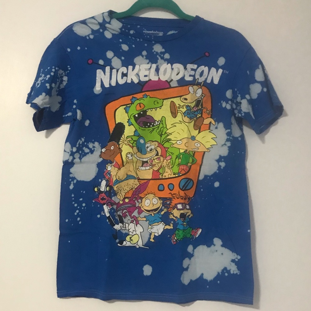 Nickelodeon 90’s Cartoons Tie Dye Bleached Tee